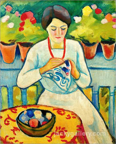 Woman on a Balcony, August Macke painting